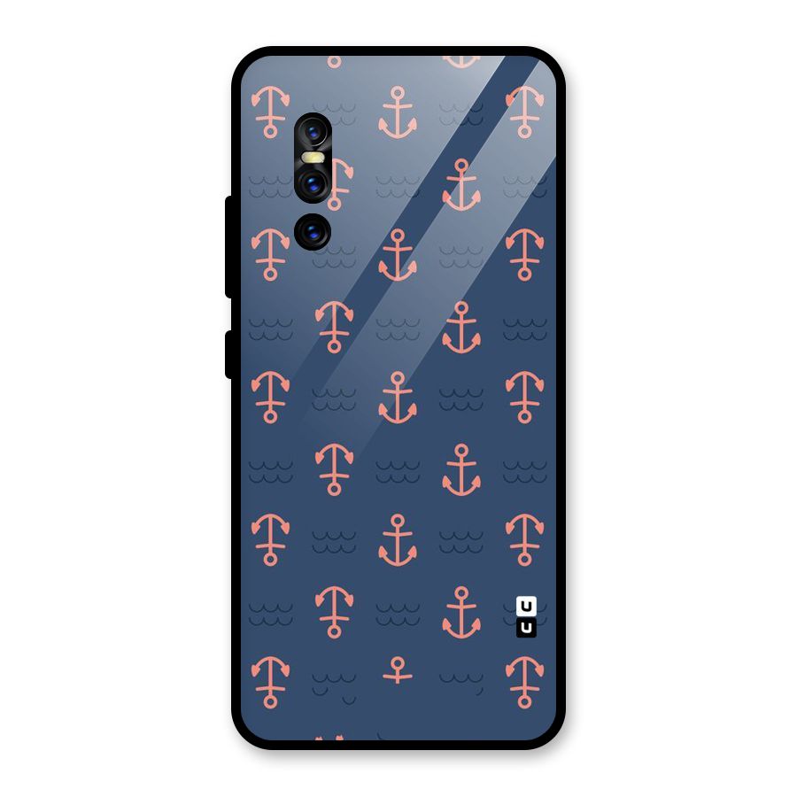 Anchor Sea Blue Glass Back Case for Vivo V15 Pro