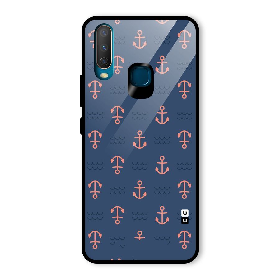 Anchor Sea Blue Glass Back Case for Vivo Y17