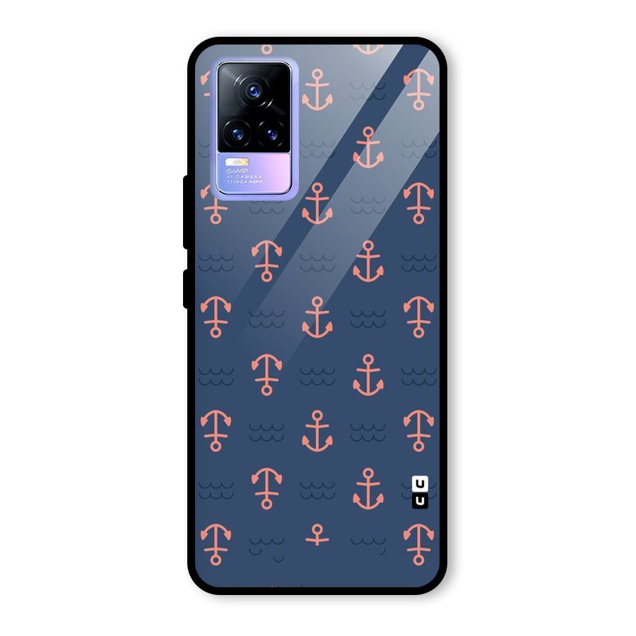 Anchor Sea Blue Glass Back Case for Vivo Y73