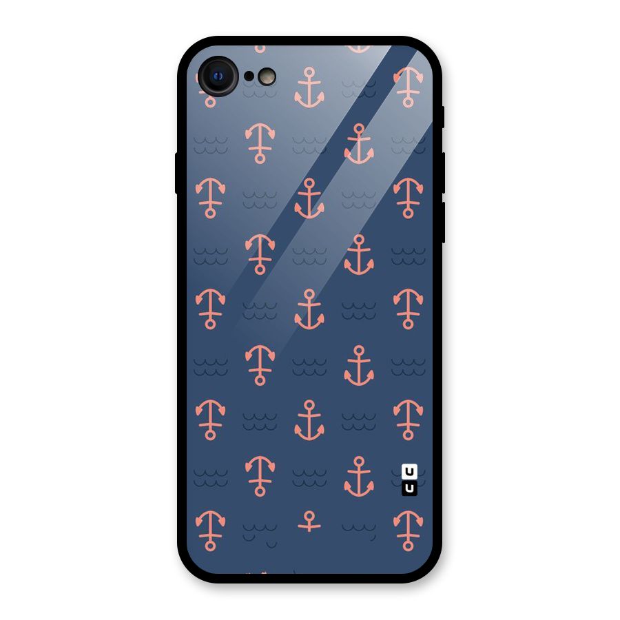 Anchor Sea Blue Glass Back Case for iPhone SE 2022