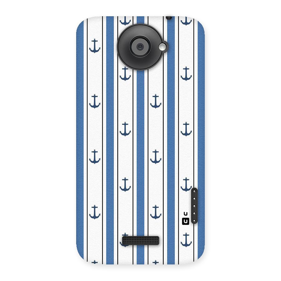 Anchor Stripe Lines Back Case for HTC One X