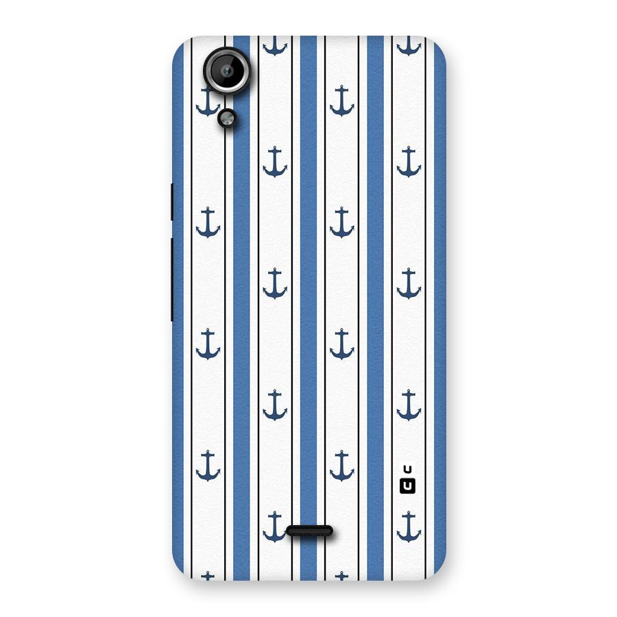 Anchor Stripe Lines Back Case for Micromax Canvas Selfie Lens Q345