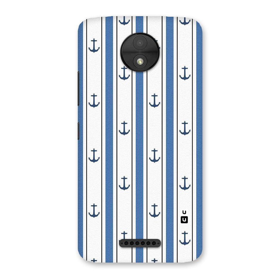 Anchor Stripe Lines Back Case for Moto C