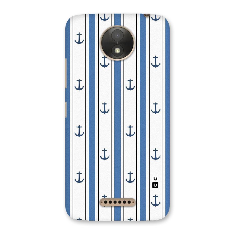 Anchor Stripe Lines Back Case for Moto C Plus
