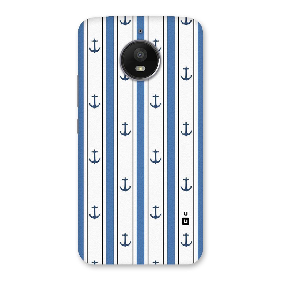 Anchor Stripe Lines Back Case for Moto E4 Plus