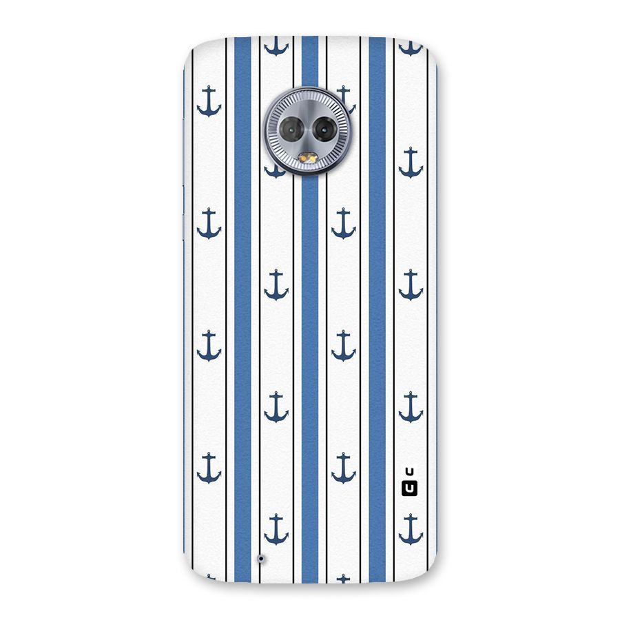 Anchor Stripe Lines Back Case for Moto G6