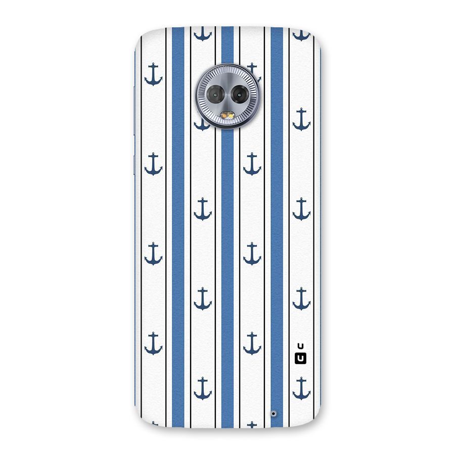 Anchor Stripe Lines Back Case for Moto G6 Plus