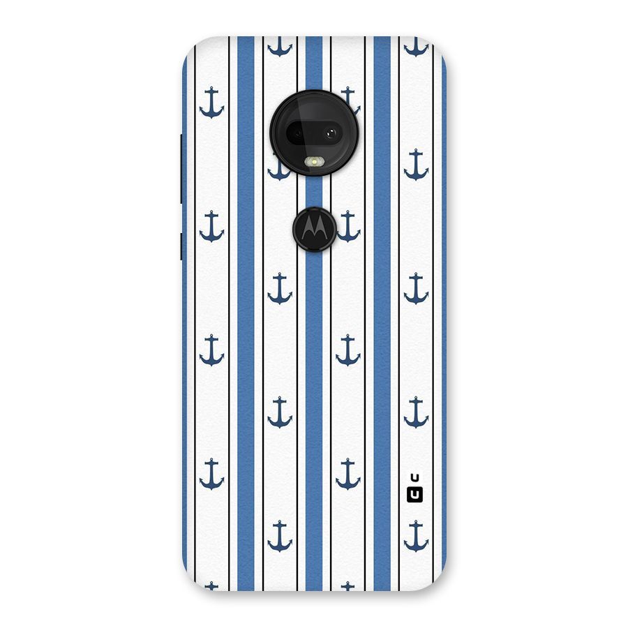Anchor Stripe Lines Back Case for Moto G7