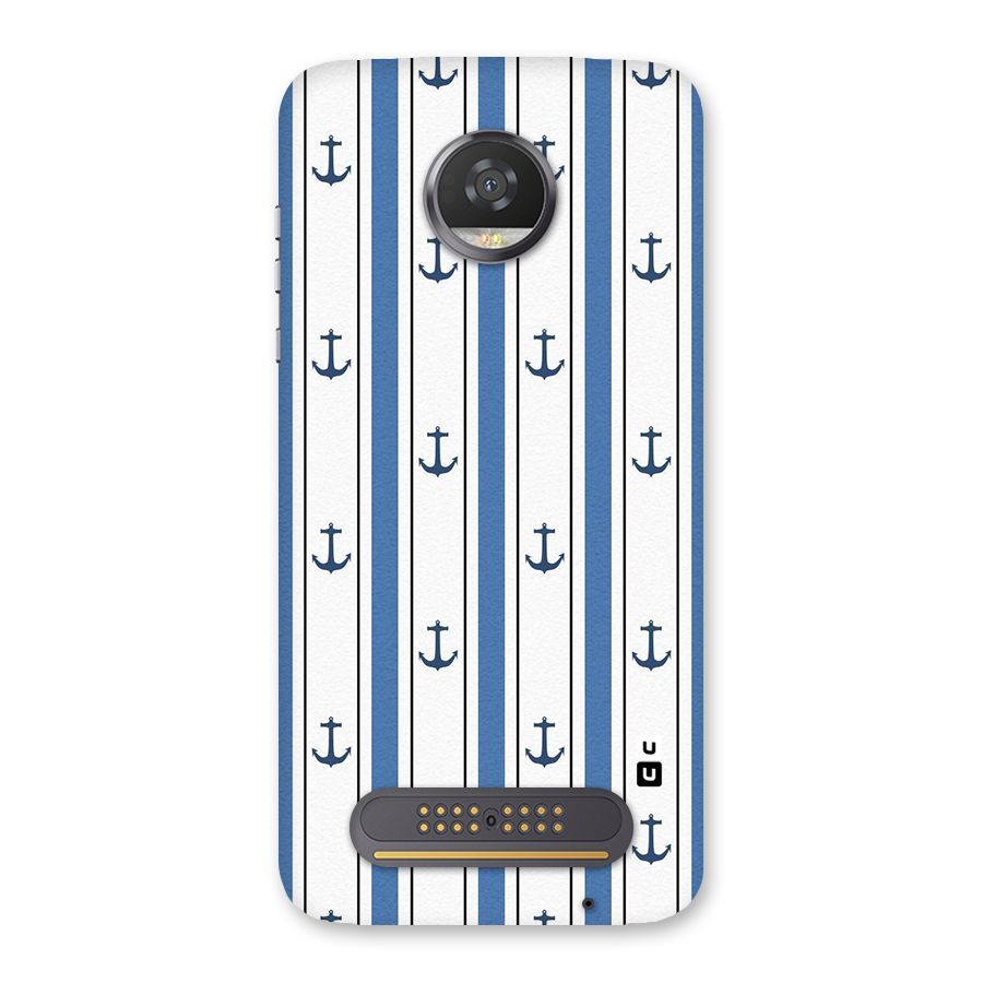 Anchor Stripe Lines Back Case for Moto Z2 Play