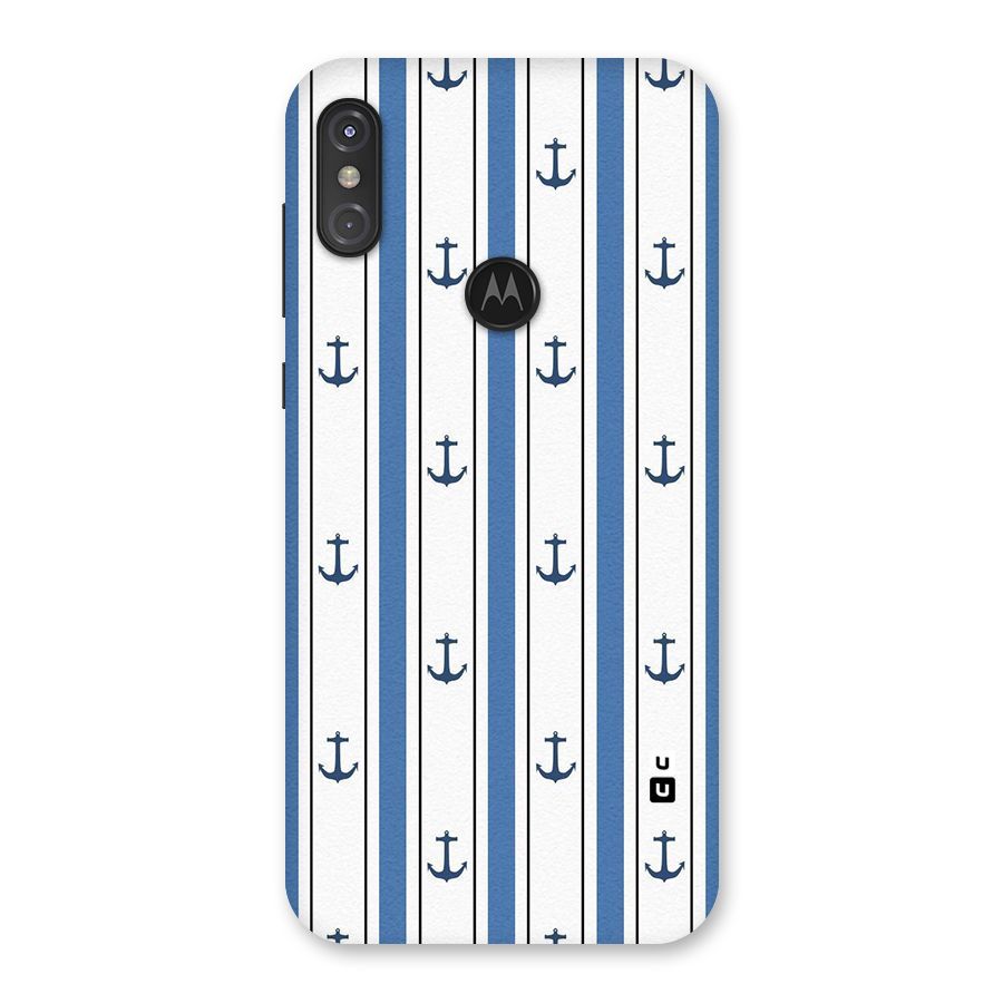 Anchor Stripe Lines Back Case for Motorola One Power