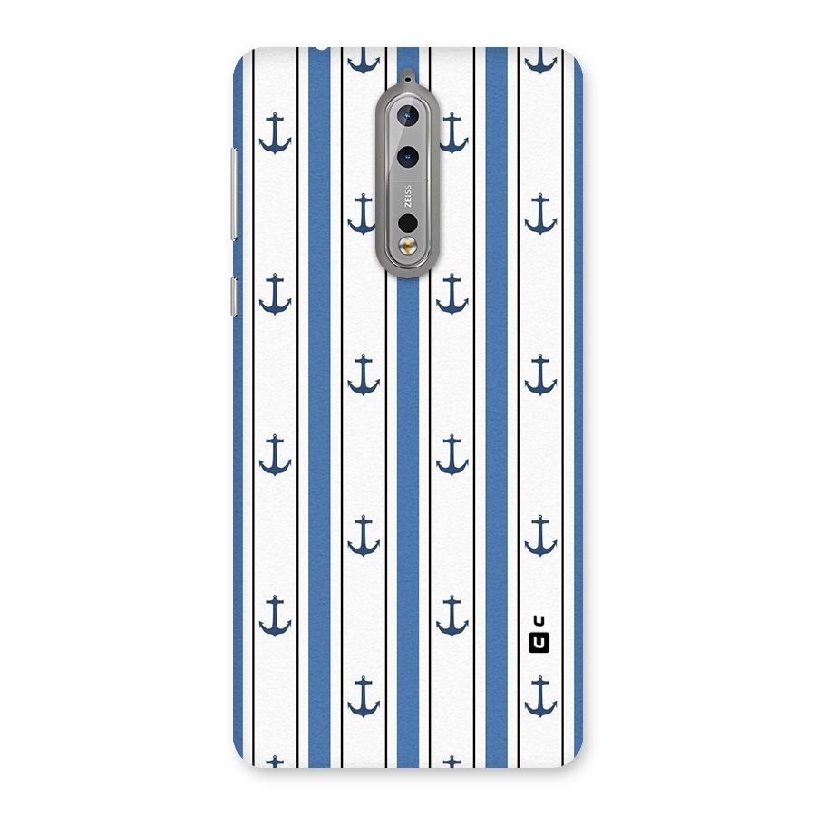 Anchor Stripe Lines Back Case for Nokia 8
