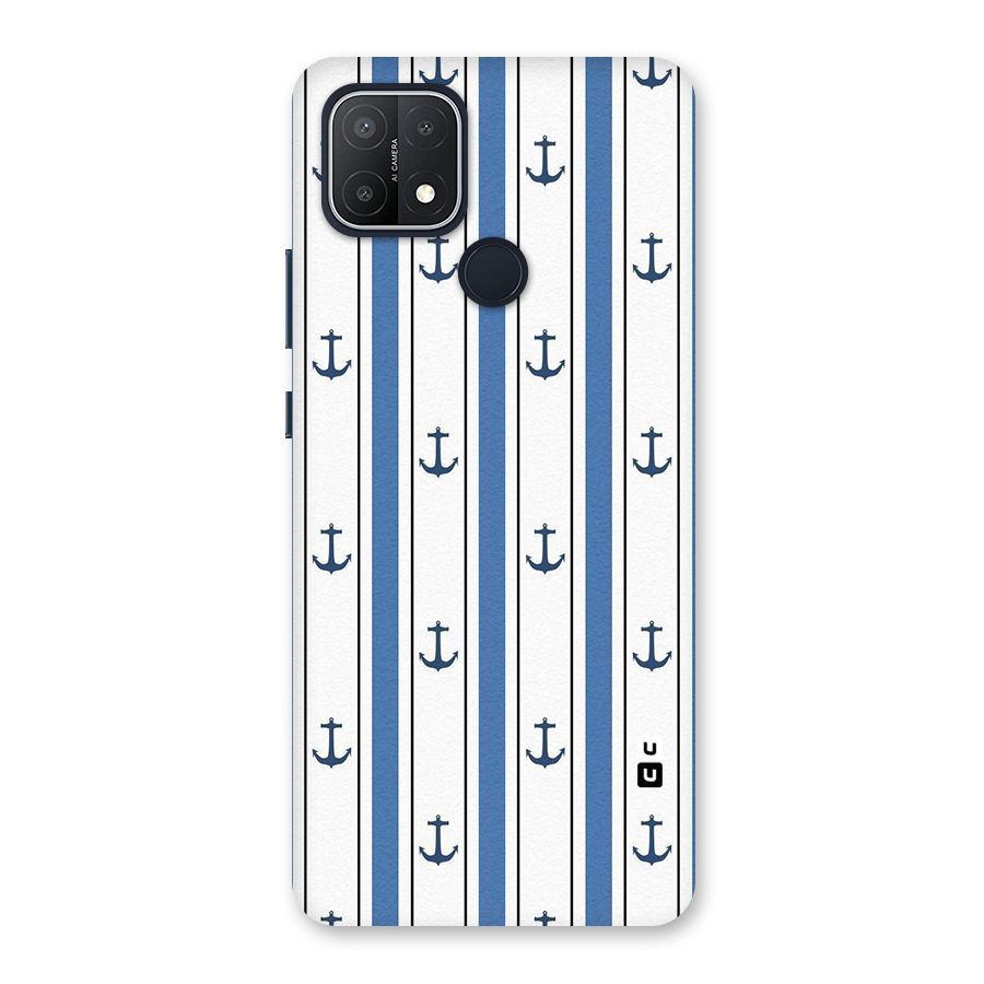 Anchor Stripe Lines Back Case for Oppo A15