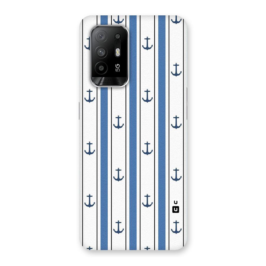 Anchor Stripe Lines Back Case for Oppo F19 Pro Plus 5G
