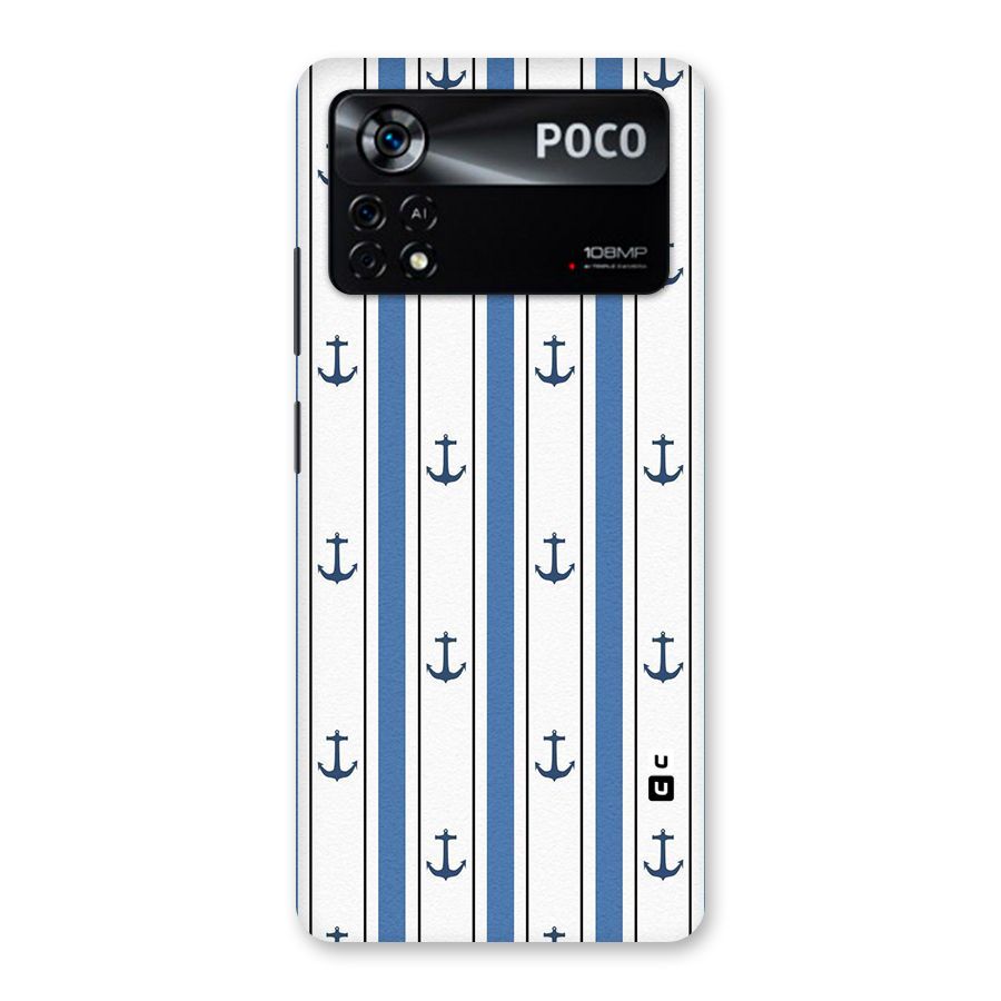 Anchor Stripe Lines Back Case for Poco X4 Pro 5G
