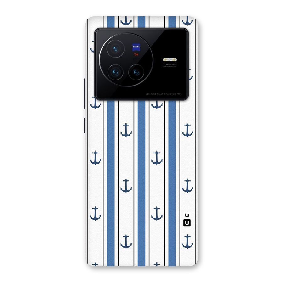 Anchor Stripe Lines Back Case for Vivo X80