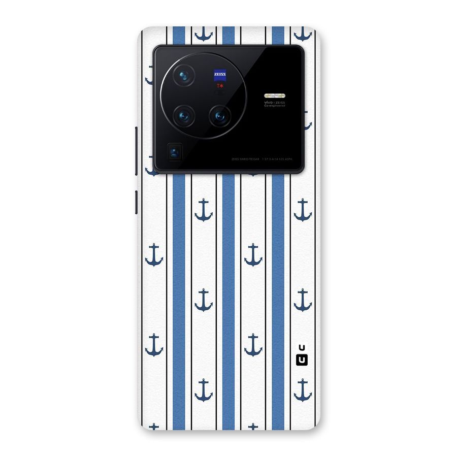 Anchor Stripe Lines Back Case for Vivo X80 Pro