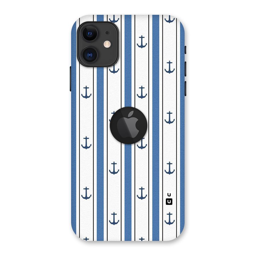 Anchor Stripe Lines Back Case for iPhone 11 Logo Cut