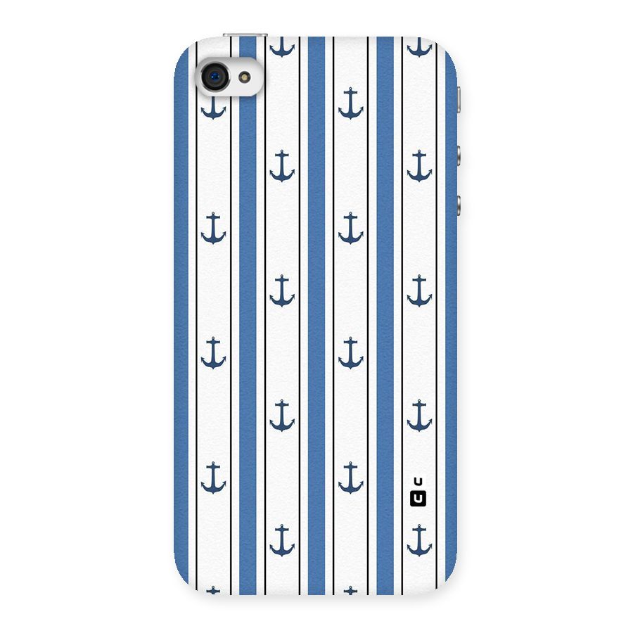 Anchor Stripe Lines Back Case for iPhone 4 4s
