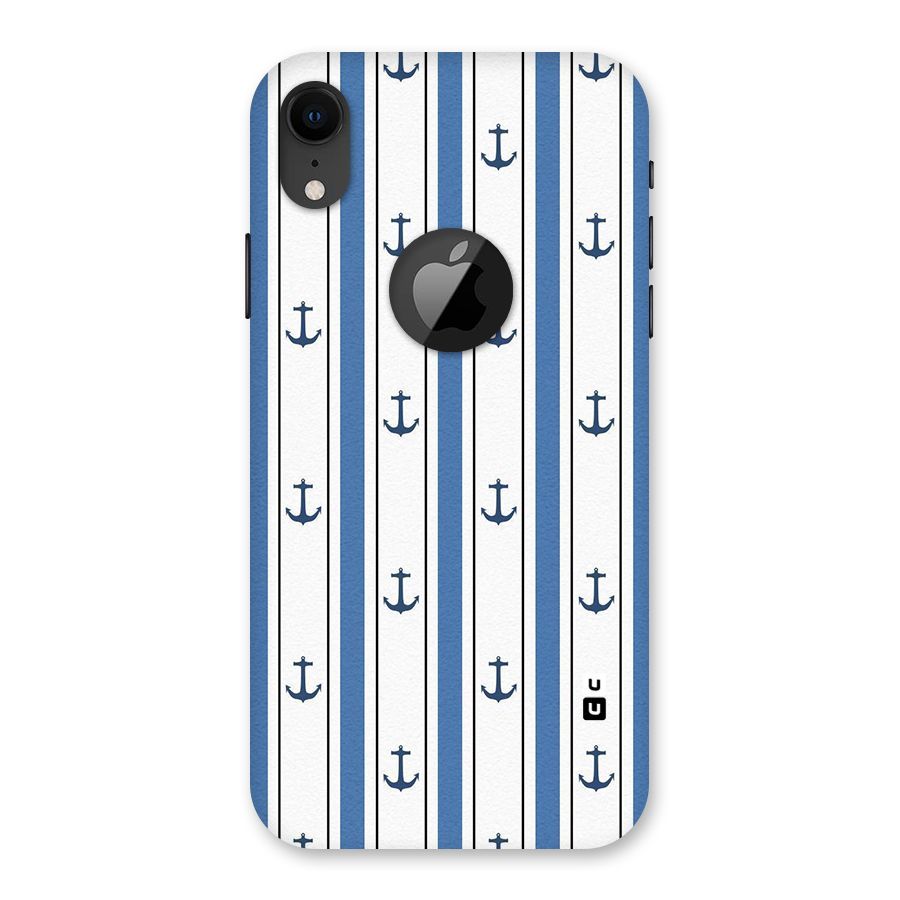 Anchor Stripe Lines Back Case for iPhone XR Logo Cut