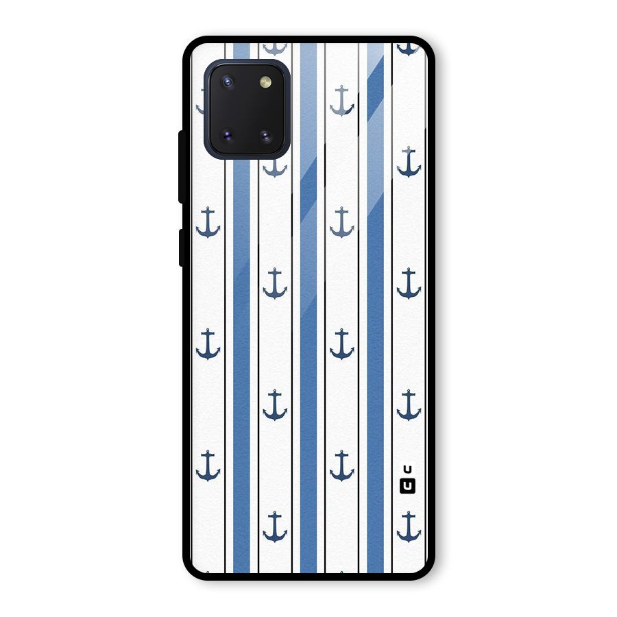 Anchor Stripe Lines Glass Back Case for Galaxy Note 10 Lite