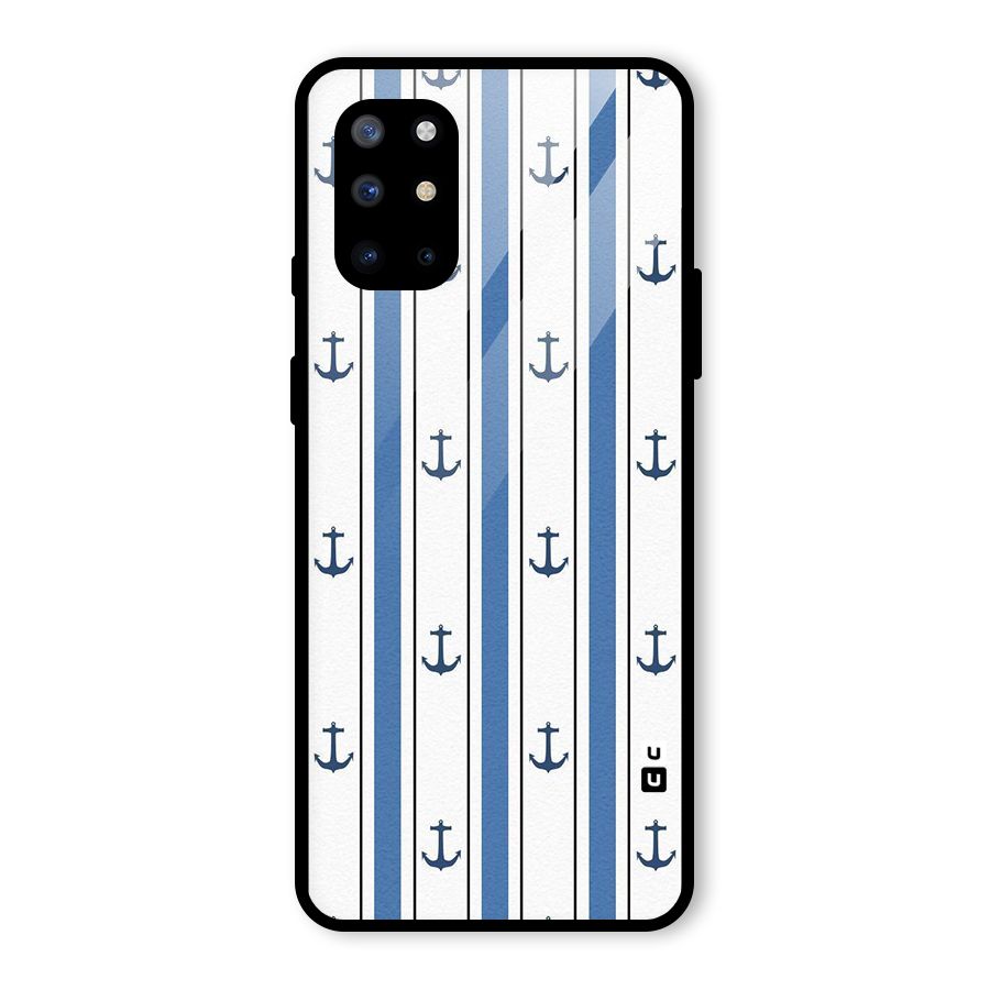Anchor Stripe Lines Glass Back Case for OnePlus 8T