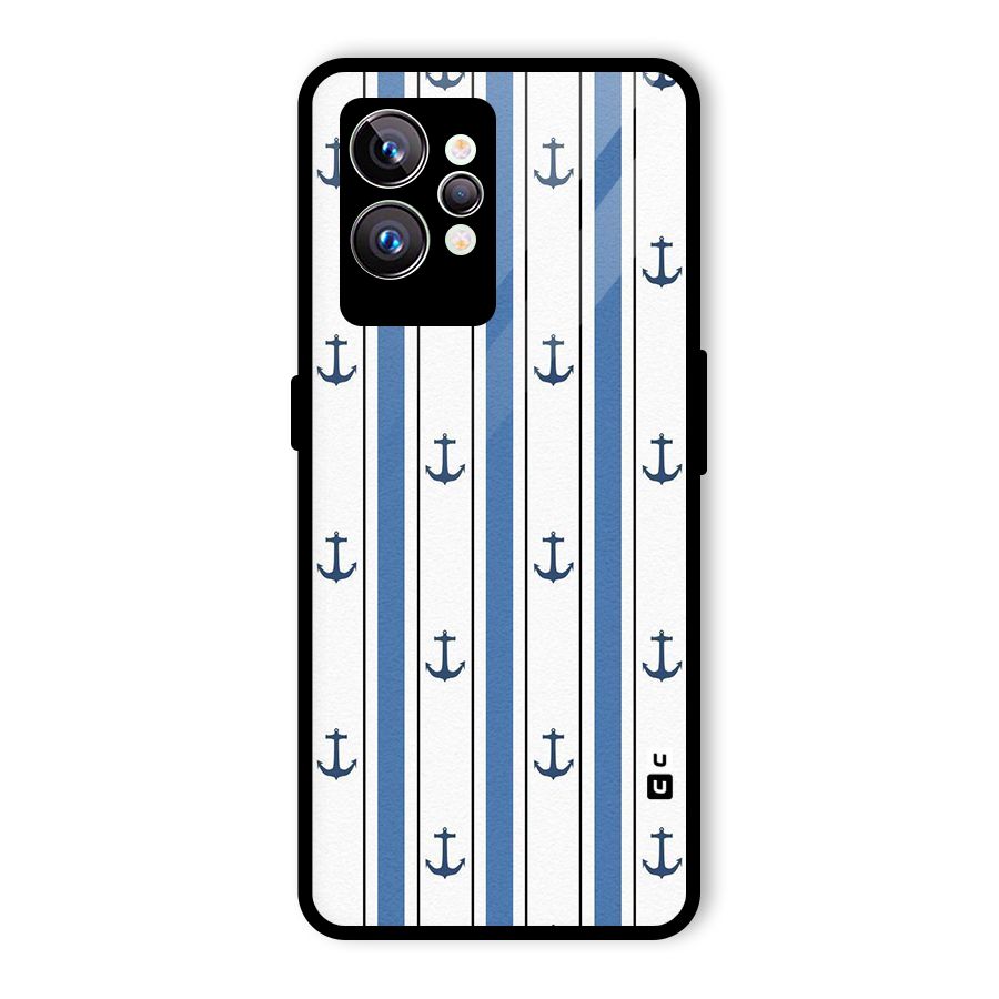 Anchor Stripe Lines Glass Back Case for Realme GT2 Pro