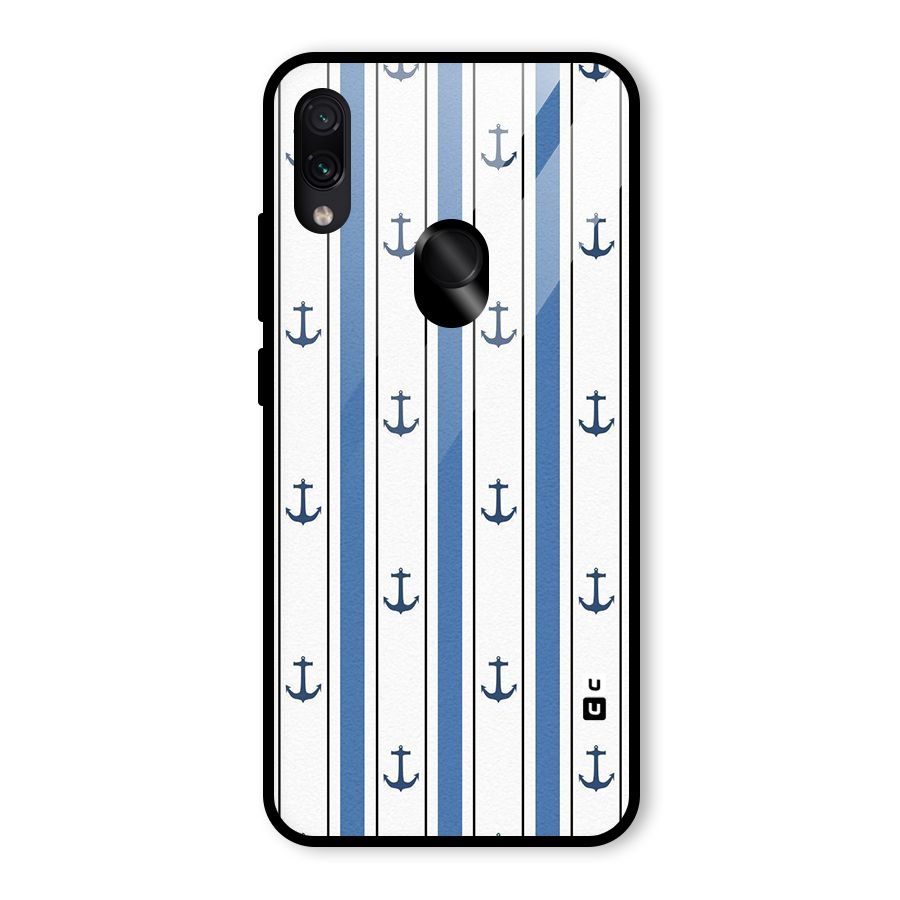 Anchor Stripe Lines Glass Back Case for Redmi Note 7S