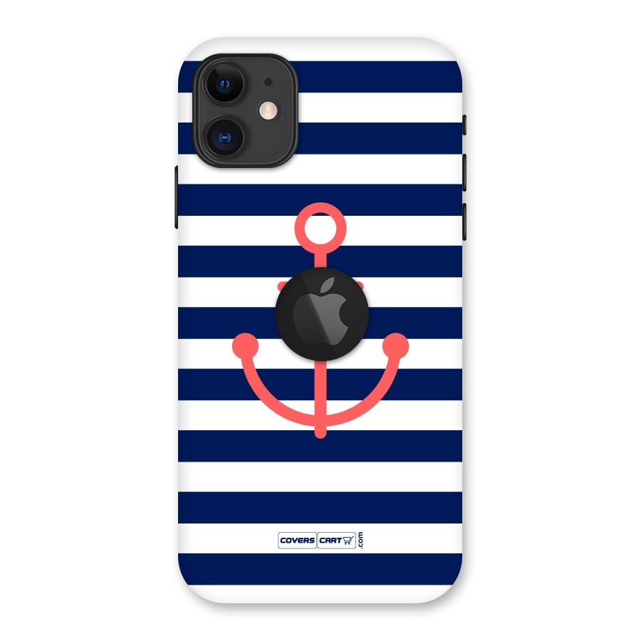 Anchor Stripes Back Case for iPhone 11 Logo Cut