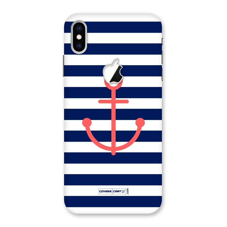 Anchor Stripes Back Case for iPhone XS Max Apple Cut