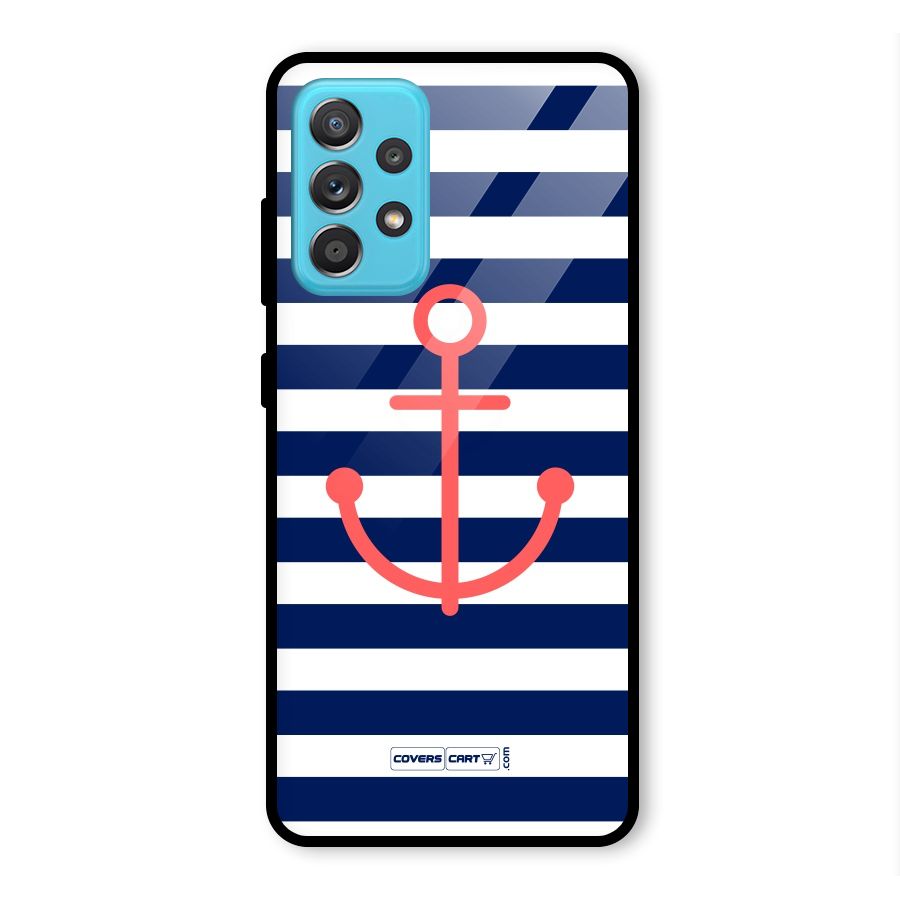 Anchor Stripes Glass Back Case for Galaxy A52s 5G