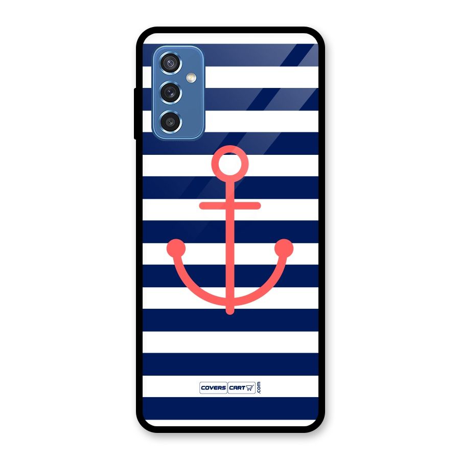 Anchor Stripes Glass Back Case for Galaxy M52 5G