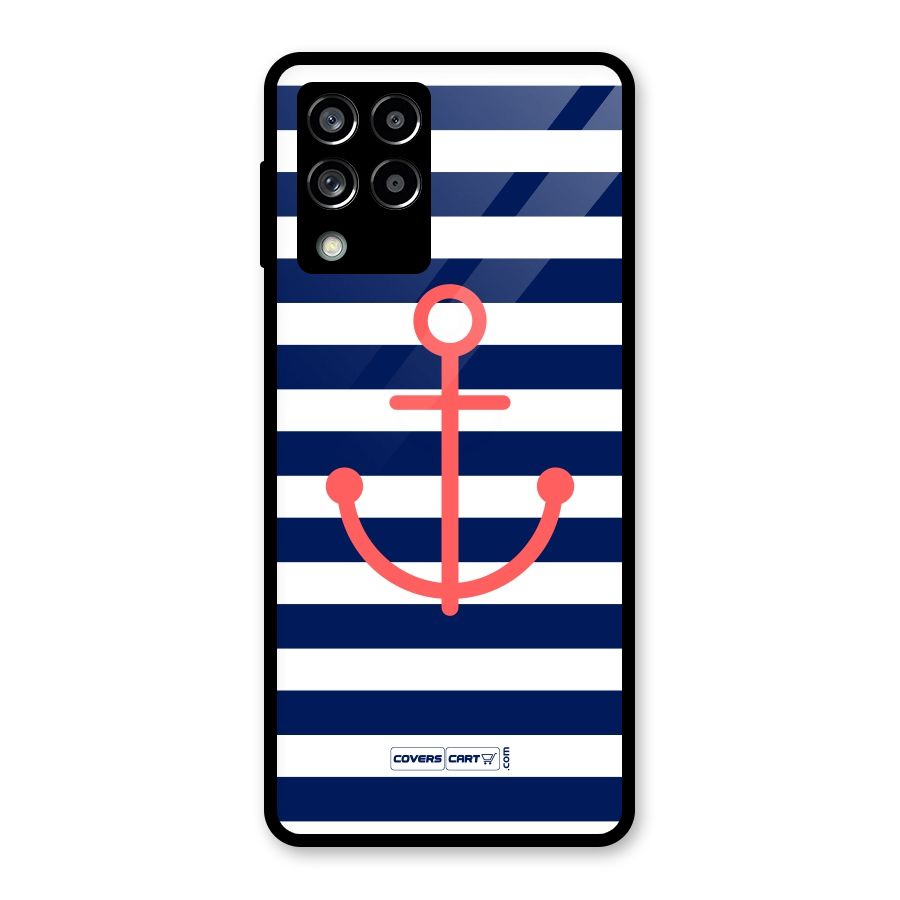Anchor Stripes Glass Back Case for Galaxy M53 5G