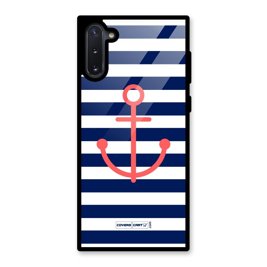 Anchor Stripes Glass Back Case for Galaxy Note 10