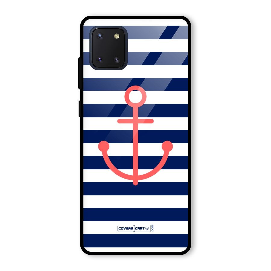 Anchor Stripes Glass Back Case for Galaxy Note 10 Lite