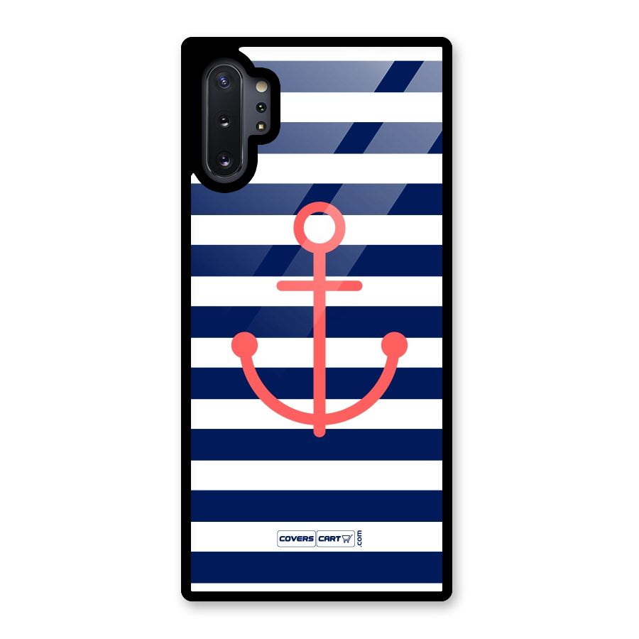 Anchor Stripes Glass Back Case for Galaxy Note 10 Plus