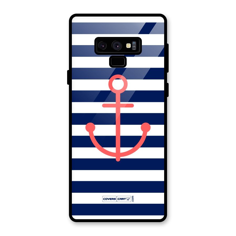 Anchor Stripes Glass Back Case for Galaxy Note 9