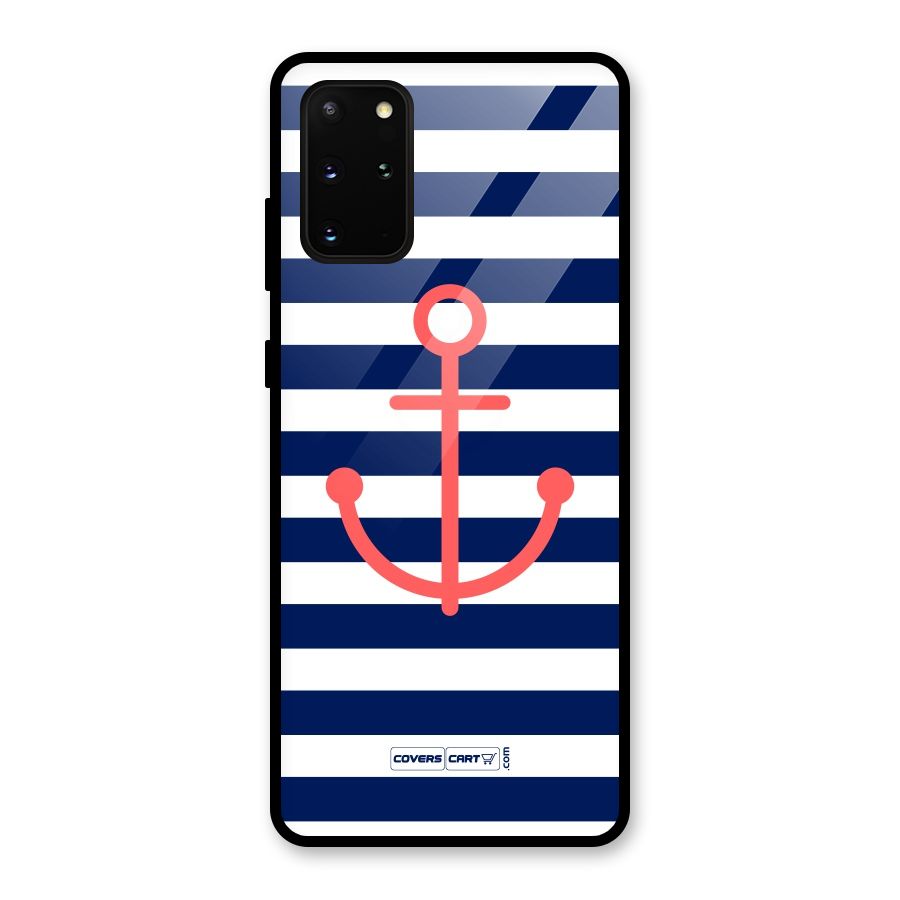 Anchor Stripes Glass Back Case for Galaxy S20 Plus