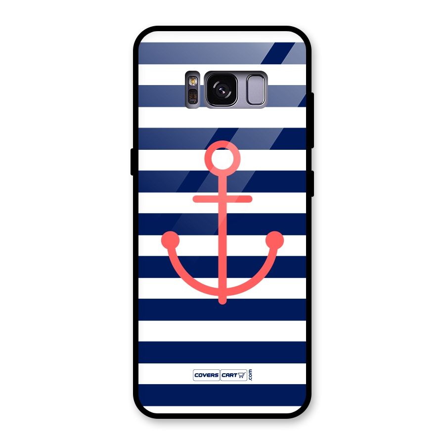 Anchor Stripes Glass Back Case for Galaxy S8