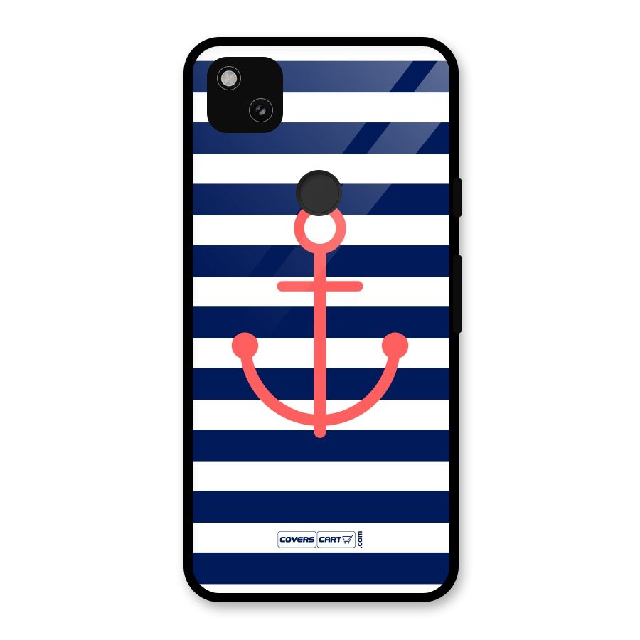 Anchor Stripes Glass Back Case for Google Pixel 4a