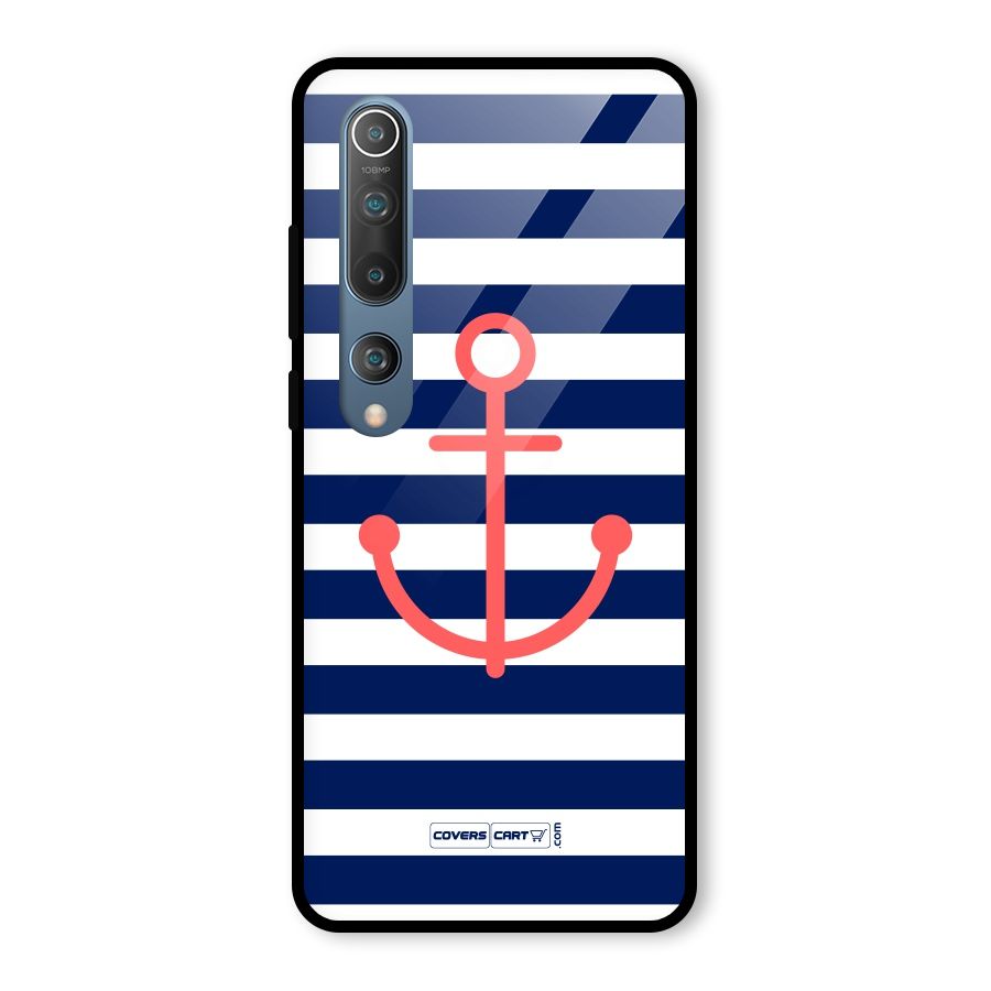 Anchor Stripes Glass Back Case for Mi 10