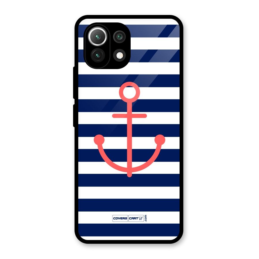 Anchor Stripes Glass Back Case for Mi 11 Lite NE 5G