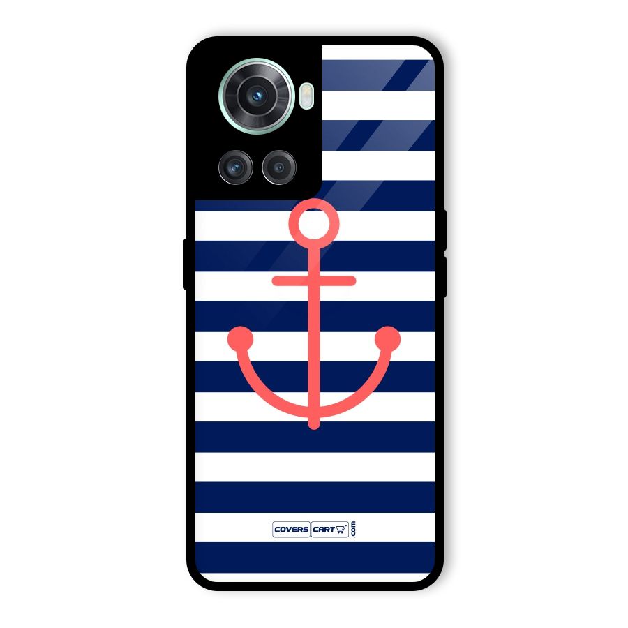 Anchor Stripes Glass Back Case for OnePlus 10R