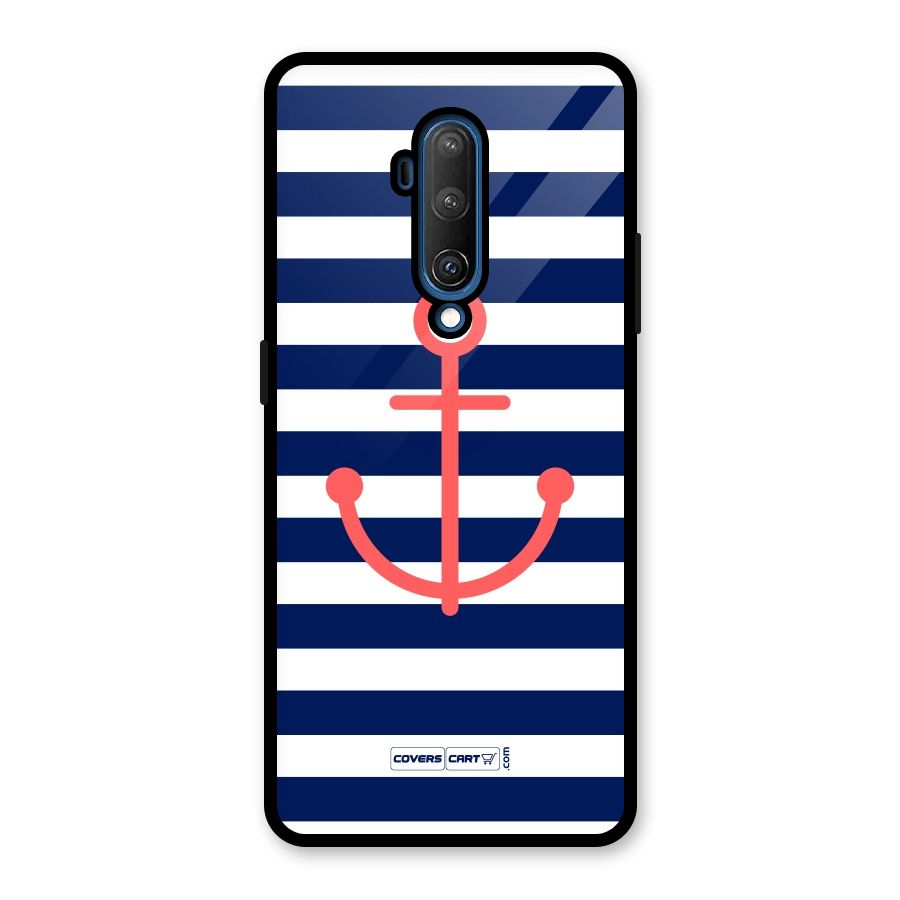Anchor Stripes Glass Back Case for OnePlus 7T Pro