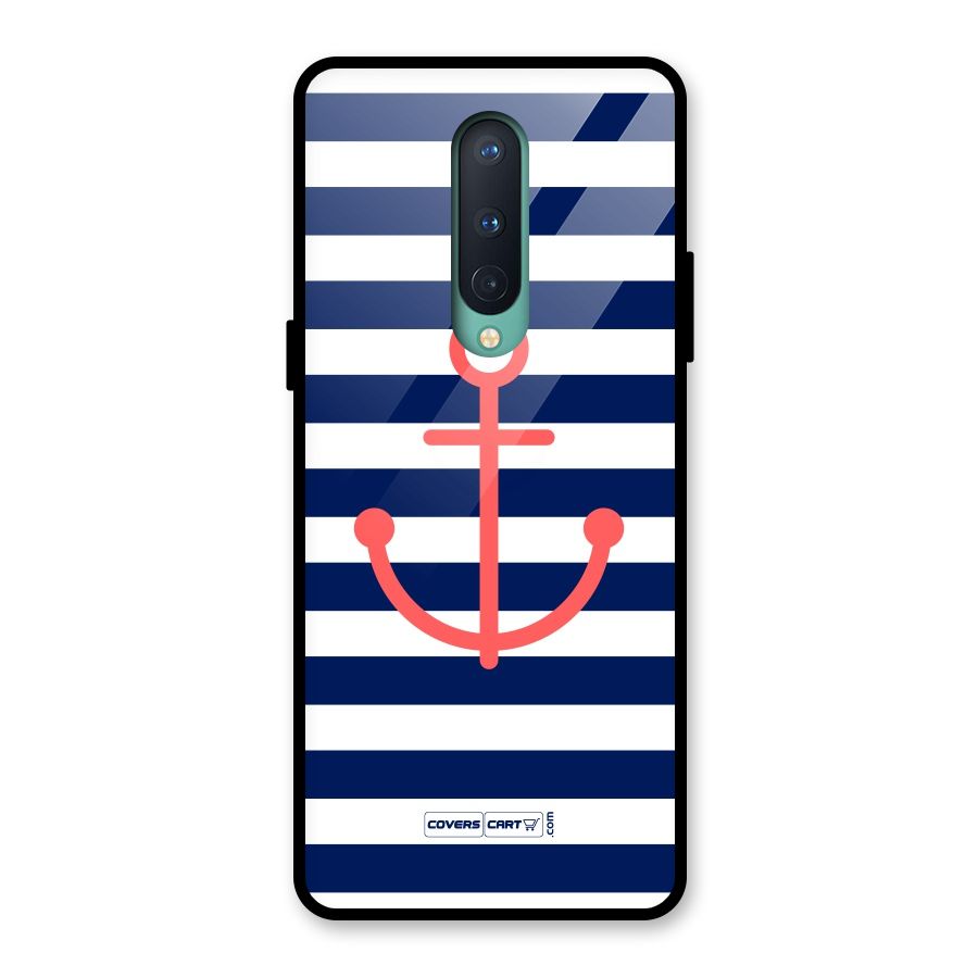 Anchor Stripes Glass Back Case for OnePlus 8