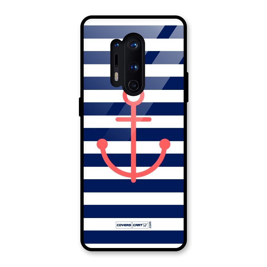 Anchor Stripes Glass Back Case for OnePlus 8 Pro