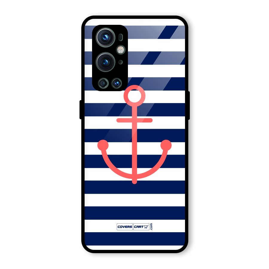 Anchor Stripes Glass Back Case for OnePlus 9 Pro