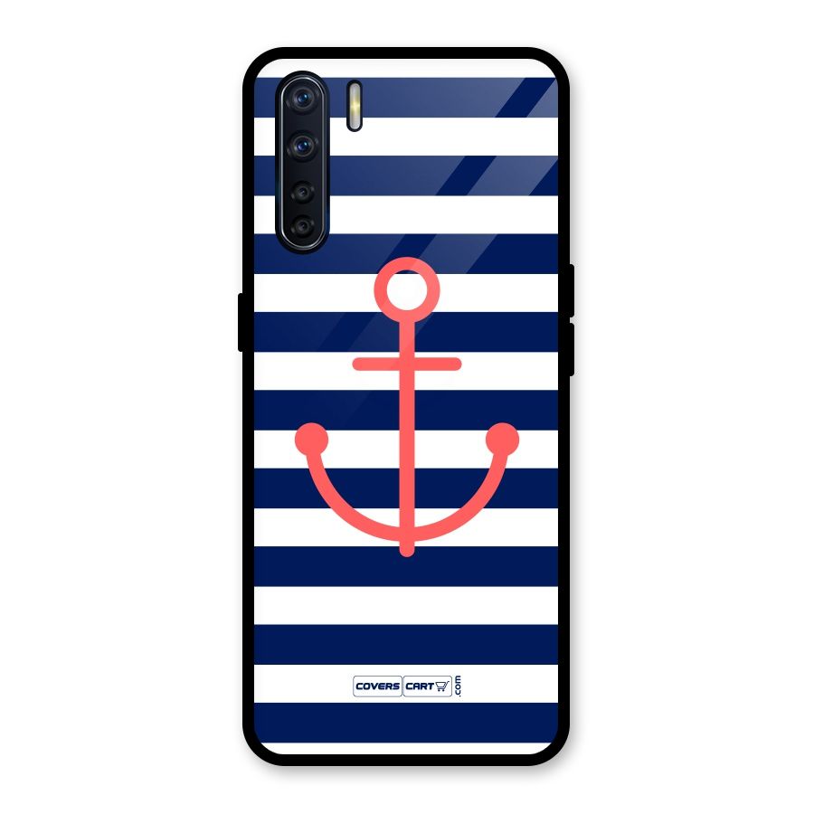 Anchor Stripes Glass Back Case for Oppo F15