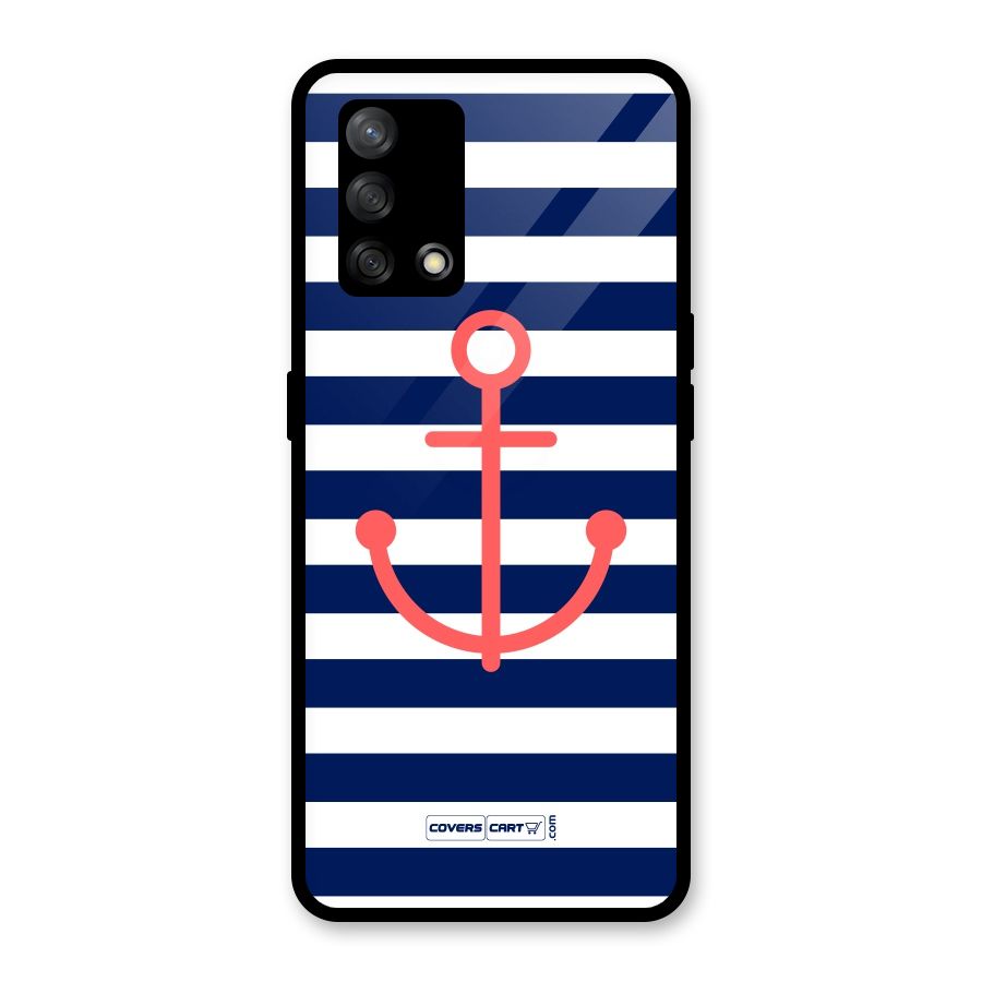 Anchor Stripes Glass Back Case for Oppo F19
