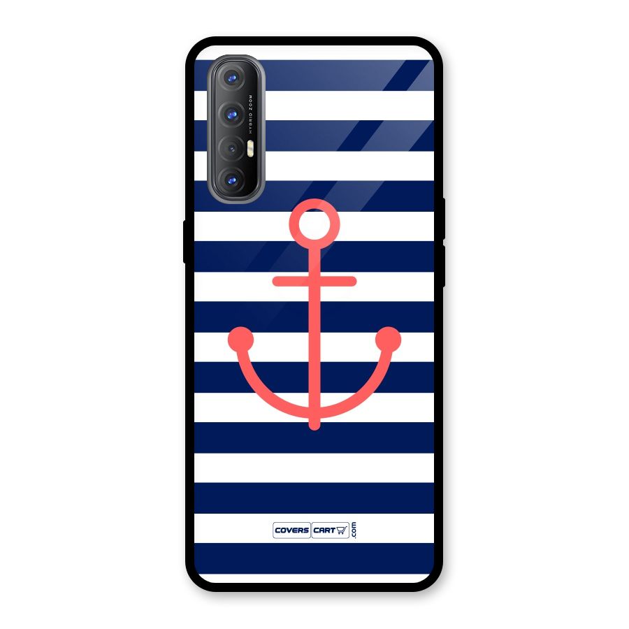 Anchor Stripes Glass Back Case for Oppo Reno3 Pro