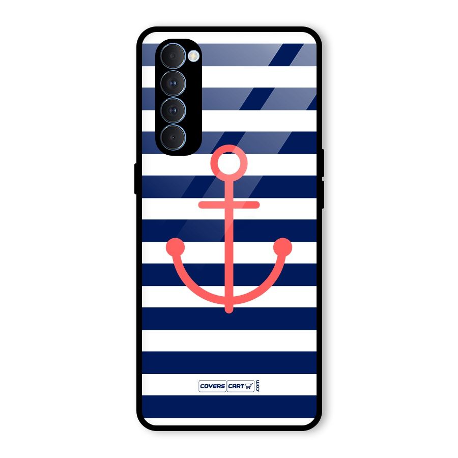 Anchor Stripes Glass Back Case for Oppo Reno4 Pro